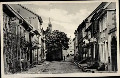 Ak Mudau im Odenwald Baden, Hauptstraße, Hotel Krone, Drogerie