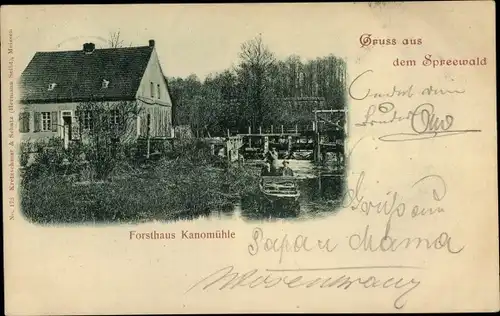 Ak Kannomühle Alt Zauche Wußwerk im Spreewald, Forsthaus