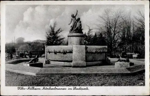 Ak Mülheim Köln am Rhein, Märchenbrunnen im Stadtpark