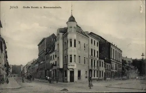 Ak Jülich in Nordrhein Westfalen, Große Rurstraße, Kasernenstraße