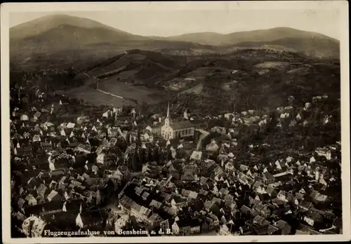 Ak Bensheim an der Bergstraße Hessen, Fliegeraufnahme