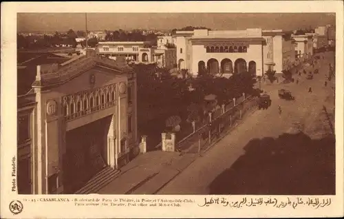 Ak Casablanca Marokko, Boulevard de Paris de Theatre