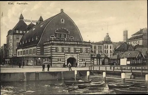 Ak Kiel Schleswig Holstein, Fischhalle, Boote