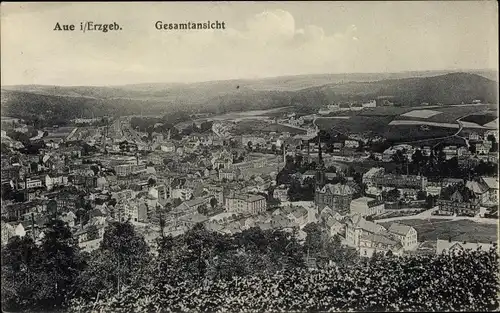 Ak Aue im Erzgebirge Sachsen, Gesamtansicht