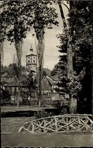 Ak Lößnitz im Erzgebirge Sachsen, Blick nach der Johanneskirche