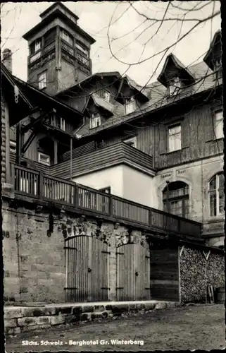 Ak Ostrau Bad Schandau Sächsische Schweiz, Berghotel Großer Winterberg
