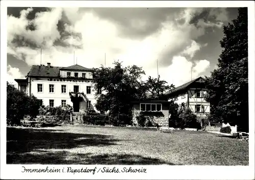 Ak Papstdorf Gohrisch in Sachsen, Immenheim, Ansicht Gartenseite