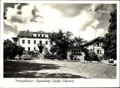 Ak Papstdorf Gohrisch in Sachsen, Immenheim, Ansicht Gartenseite