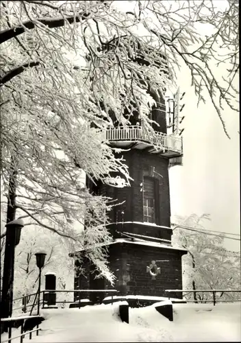 Ak Walddorf Kottmar in der Oberlausitz, Turm auf dem Kottmarberg, Winter, Schnee