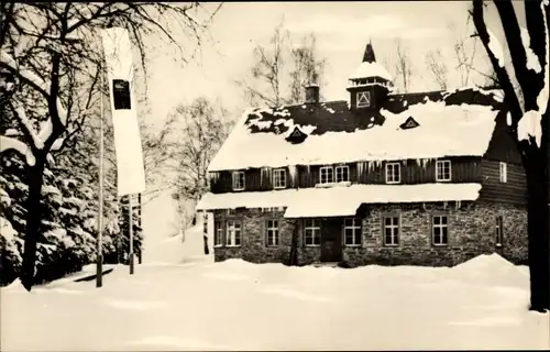 Ak Affalter Lößnitz im Erzgebirge Sachsen, Jugendherberge Clara Zetkin, Winter