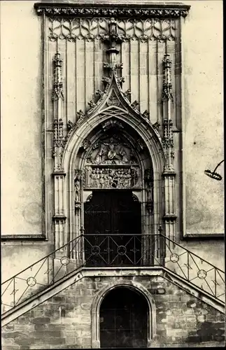 Foto Ak Ochsenfurt in Unterfranken, Portal Michaelskirche