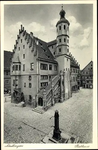 Ak Nördlingen in Schwaben, Rathaus