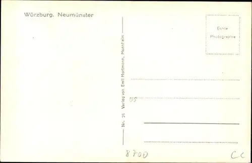 Ak Würzburg am Main Unterfranken, Neumünster, Außenansicht