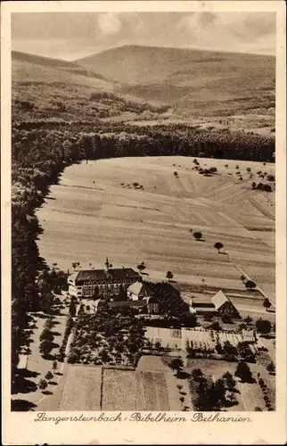 Ak Langensteinbach Karlsbad in Baden, Bibelheim Bethanien, Luftaufnahme