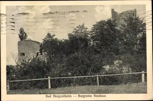 Ak Bad Mergentheim in Tauberfranken, Burgruine Neuhaus