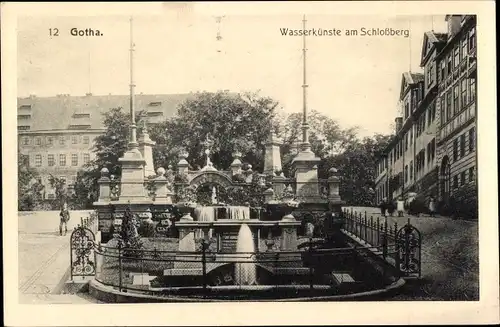 Ak Gotha in Thüringen, Wasserkünste am Schloßberg