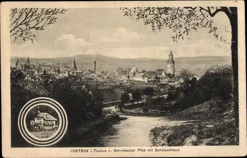 Ak Idstein im Taunus Hessen, v. Bermbacher Pfad mit Schützenhaus