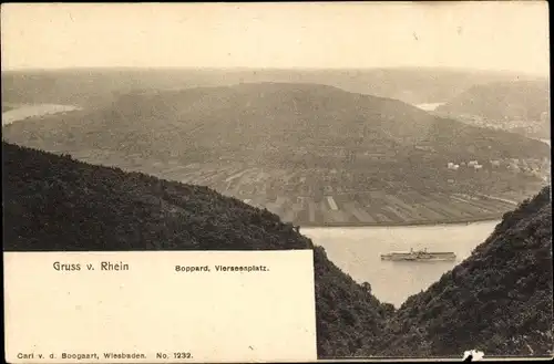 Ak Boppard am Rhein, Panorama, Vierseenplatz