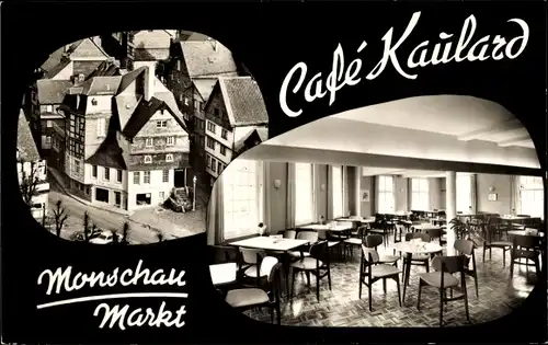 Ak Monschau Montjoie in der Eifel, Café Kaulard, Speisesaal, Markt, Innenansicht