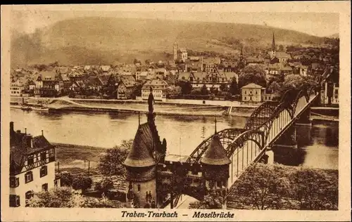 Ak Traben Trarbach an der Mosel, Moselbrücke zur Stadt