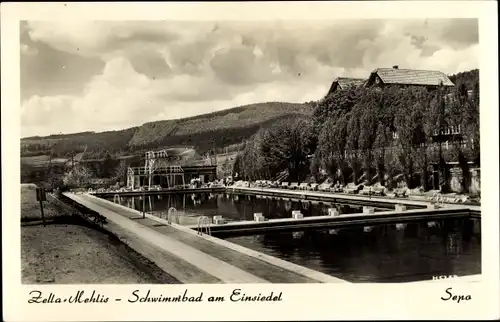 Ak Zella Mehlis im Thüringer Wald, Schwimmbad am Einsiedel