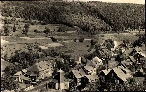 Ak Hirschbach Schleusingen in Thüringen, Unterer Ortsteil, Panorama