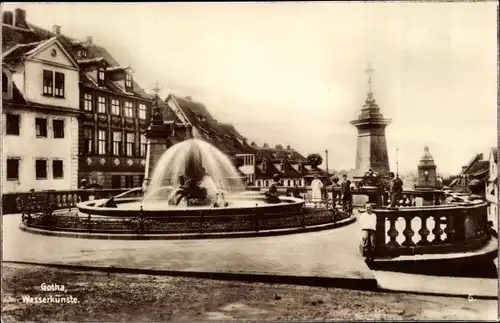 Ak Gotha in Thüringen, Wasserkünste, Springbrunnen