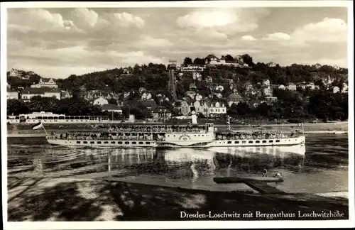 Ak Dresden Loschwitz, Berggasthaus Loschwitzhöhe, Elbdampfer Dresden