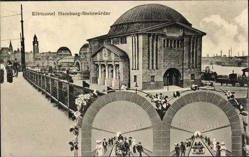 Ak Hamburg Mitte St. Pauli, Elbtunnel, Hamburg-Steinwärder,
