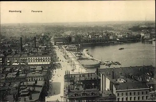 Ak Hamburg Mitte Neustadt, Jungfernstieg, Panorama