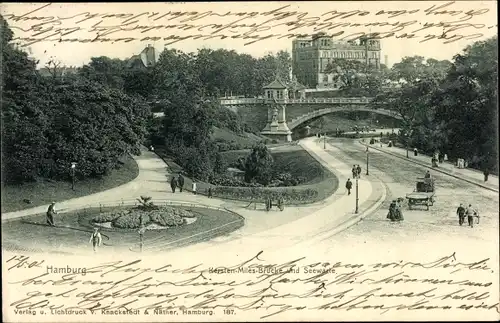 Ak Hamburg Mitte St. Pauli, Kersten Miles Brücke, Seewarte