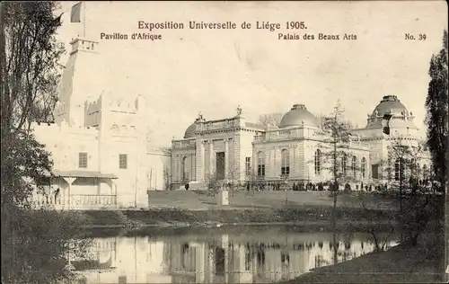 Ak Liège Lüttich Wallonien, Exposition Universelle 1905, Pavillon d'Afrique, Palais des Beaux Arts