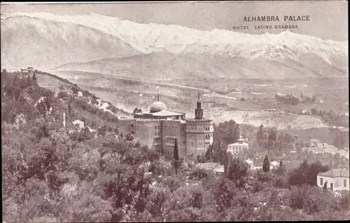 Ak Granada Andalusien Spanien, Alhambra Palace, Hotel Casino Granada