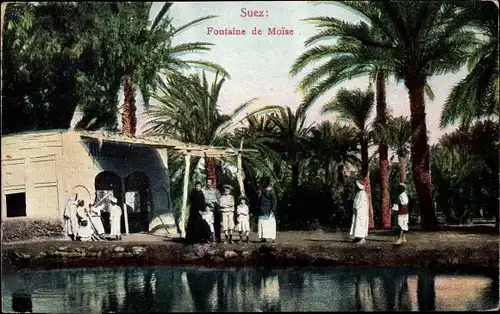 Ak Suez Ägypten, Fontaine de Moise