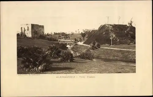 Ak Alexandria Ägypten, The Park