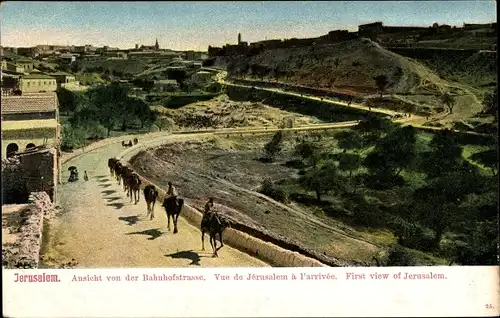 Ak Jerusalem Israel, Ansicht von der Bahnhofstraße