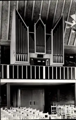 Ak Ens Noordoostpolder Flevoland, N. H. Kerk, Interieur, Orgel