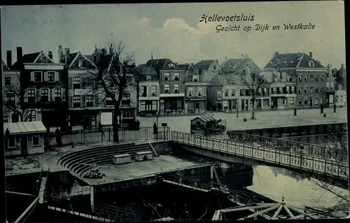 Ak Hellevoetsluis Südholland, Dijk en Westkade