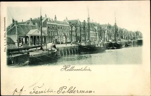 Ak Hellevoetsluis Südholland, Oostkade, Boote