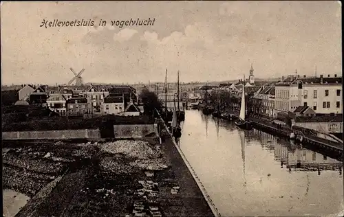 Ak Hellevoetsluis Südholland, vogelvlucht