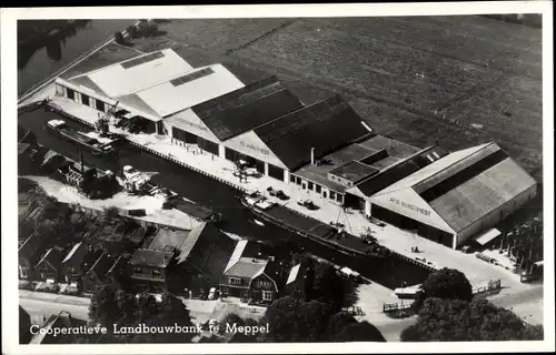 Ak Meppel Drenthe Niederlande, Coöperative Landbouwbank, Fliegeraufnahme