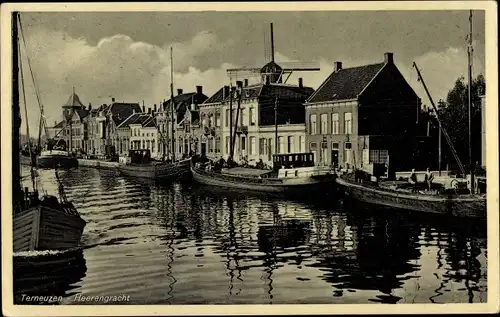 Ak Terneuzen Zeeland Niederlande, Heerengracht, Boote, Windmühle