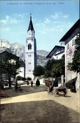 Ak Cortina d'Ampezzo Veneto, Campanile