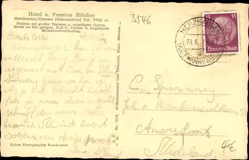 Ak Herzhausen Vöhl in Hessen, Panorama mit Edersee