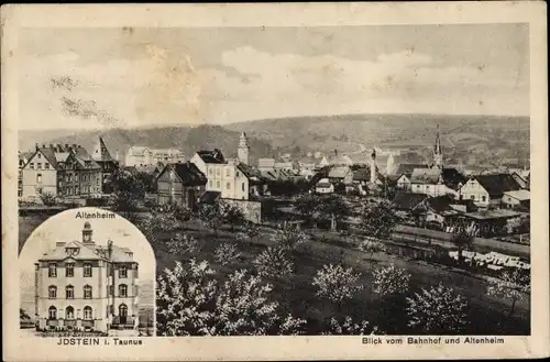 Ak Idstein im Taunus Hessen, Blick vom Bahnhof und Altenheim, Altenheim