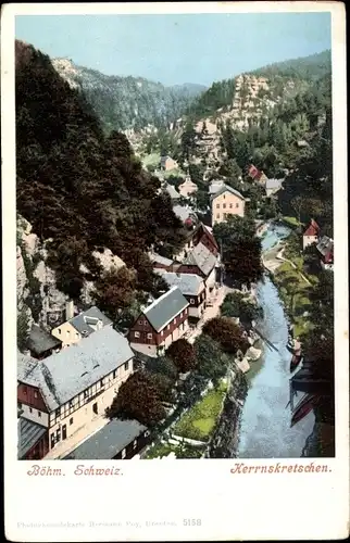 Ak Hřensko Herrnskretschen Elbe Region Aussig, Böhm. Schweiz