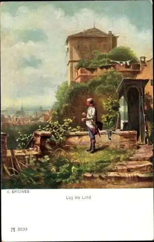 Künstler Ak Spitzweg, Carl, Lug ins Land, Wachsoldat