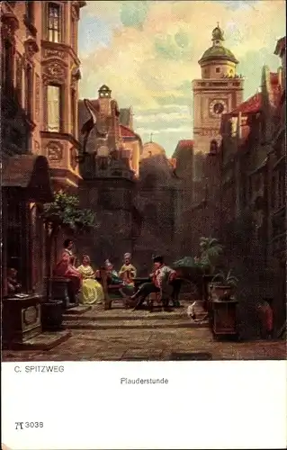 Künstler Ak Spitzweg, Carl, Plauderstunde