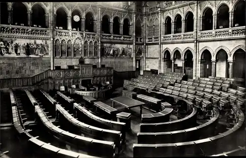 Ak Budapest Ungarn, Parlament, Sitzungssaal des Oberhauses