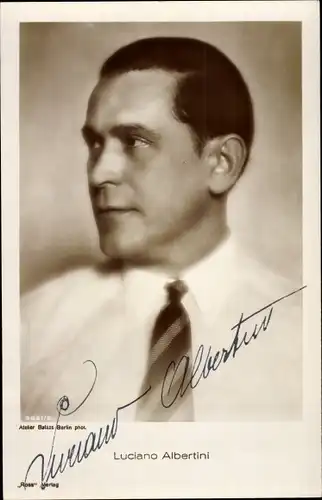 Ak Schauspieler Luciano Albertini, Portrait, Autogramm